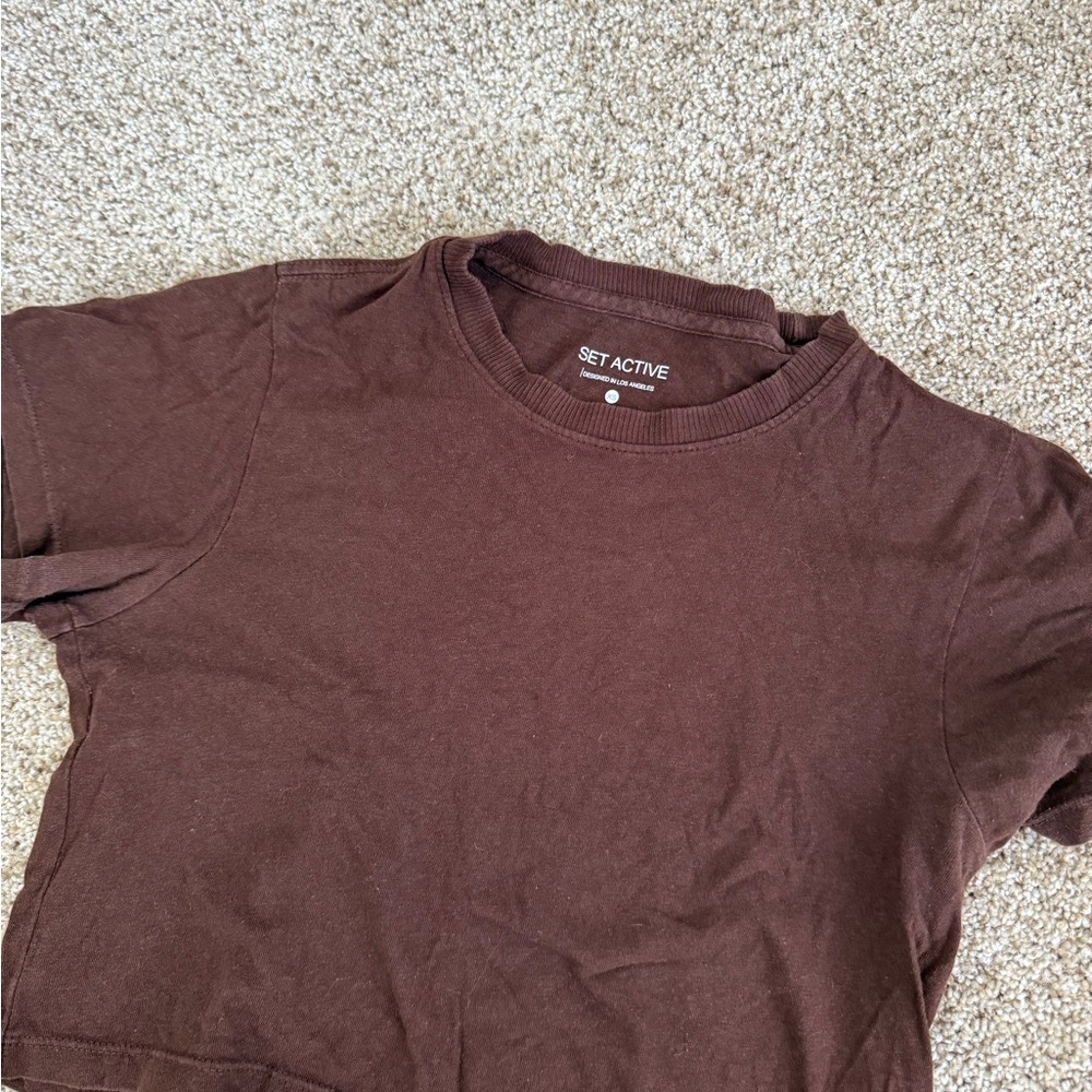 SET Active Chocolate Brown Tee